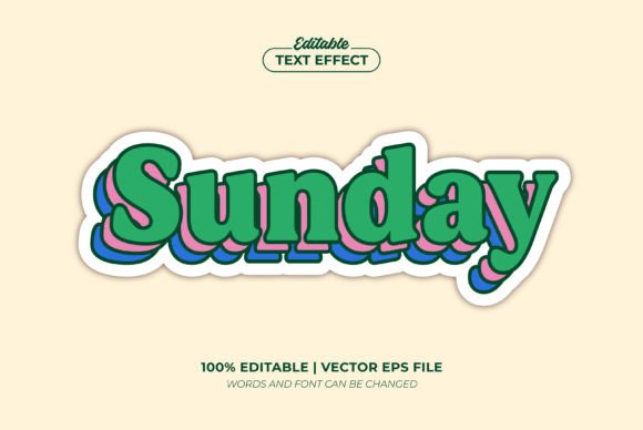 Download Sunday Sticker 90s Editable Text Effect - Premium Resources