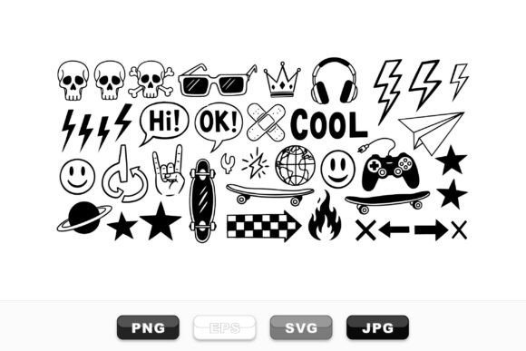 Download Edgy Hand Drawn Doodle Icons - Hand drawn Collection